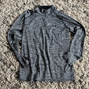 Under Armour Heathered Black Quarter-Zip Pullover